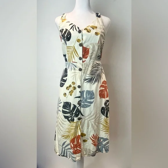 Monteau | Dresses | Monteau Los Angeles Womens Rayon Linen Tropical  Sleeveless Sun Dress Size S | Poshmark